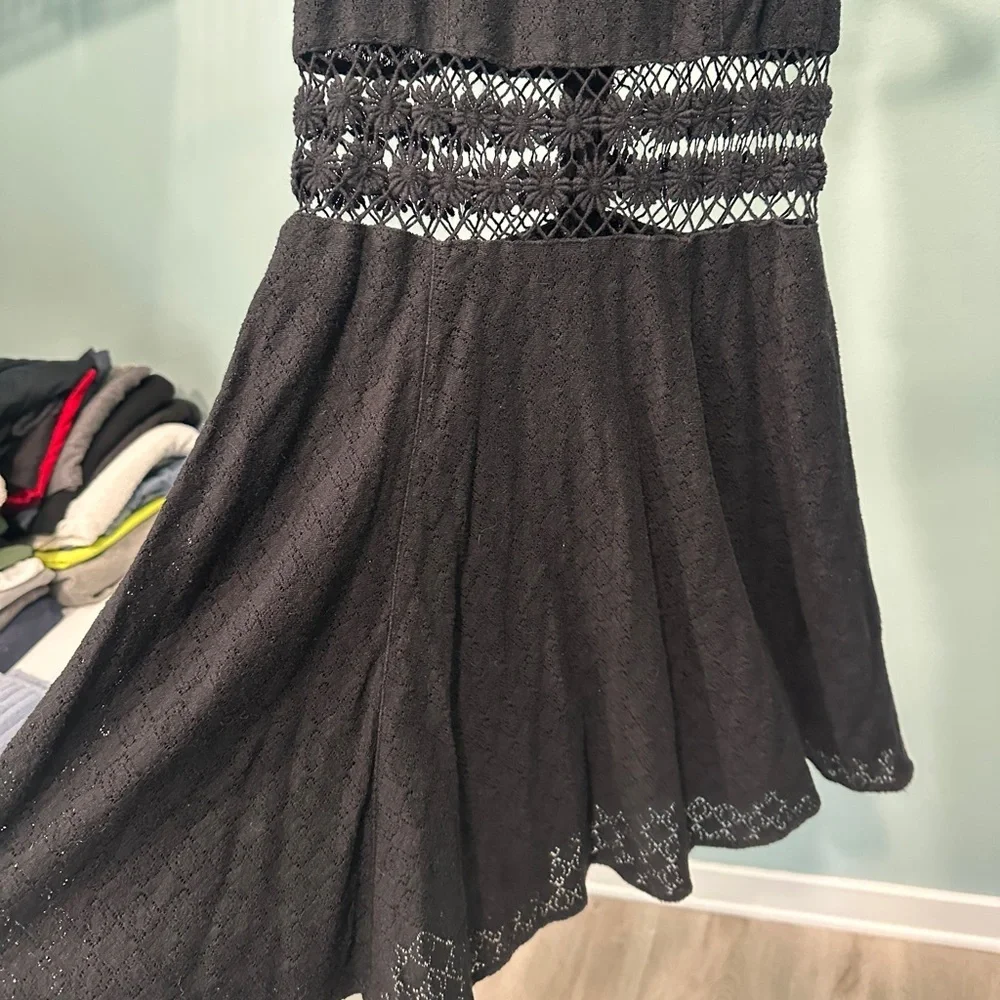 Free People Black Fit and Flare Mini Dress